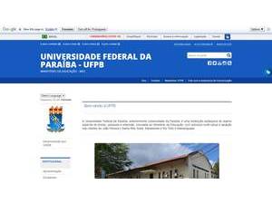Federal University of Paraíba's official website homepage screenshot