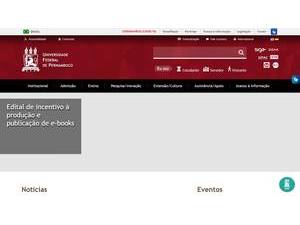 Federal University of Pernambuco's official website homepage screenshot