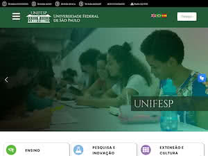 Federal University of São Paulo's official website homepage screenshot