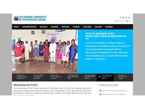 Federal University of Technology, Akure's official website homepage screenshot
