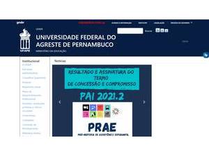 Federal University of the Agreste of Pernambuco's official website homepage screenshot