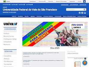 Federal University of Vale do São Francisco's official website homepage screenshot