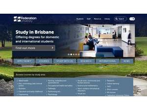 Federation University Australia's official website homepage screenshot
