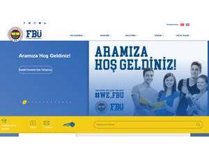 Fenerbahçe Üniversitesi's official website homepage screenshot