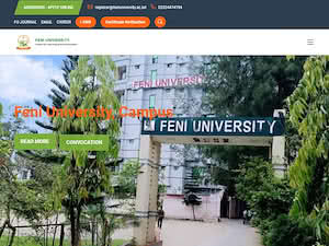 Feni University's official website homepage screenshot