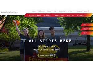 Ferris State University's official website homepage screenshot