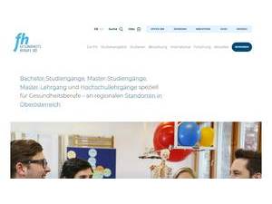 FH Gesundheitsberufe OÖ's official website homepage screenshot