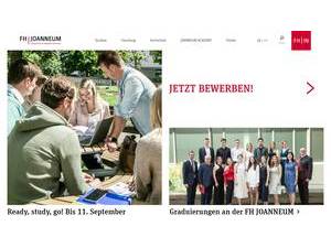 FH Joanneum's official website homepage screenshot