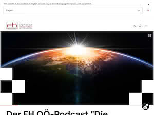 FH Oberösterreich's official website homepage screenshot