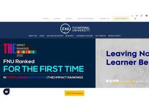 Fiji National University's official website homepage screenshot