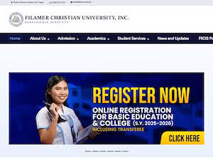 Filamer Christian University's official website homepage screenshot