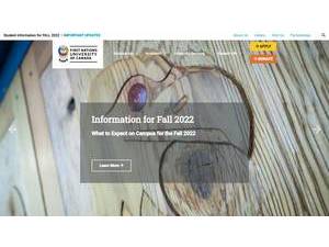 First Nations University of Canada's official website homepage screenshot