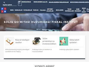 Fiscal Institute under the State Tax Committee of the Republic of Uzbekistan's official website homepage screenshot