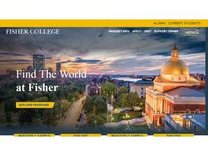 Fisher College's official website homepage screenshot