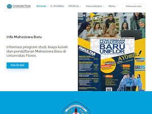 Flores University's official website homepage screenshot