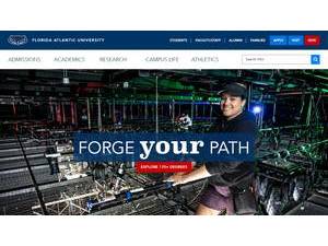 Florida Atlantic University's official website homepage screenshot