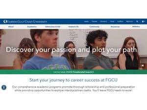 Florida Gulf Coast University's official website homepage screenshot