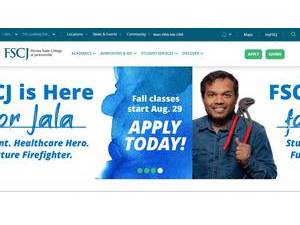 Florida State College at Jacksonville's official website homepage screenshot