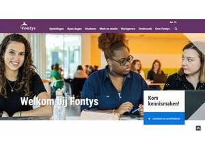 Fontys Hogescholen's official website homepage screenshot