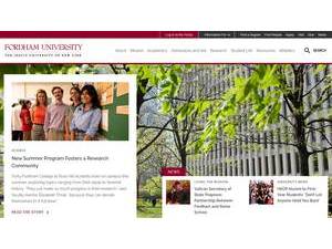 Fordham University's official website homepage screenshot