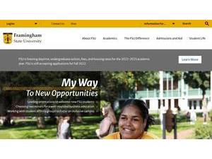 Framingham State University's official website homepage screenshot