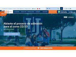 Francisco de Vitoria University's official website homepage screenshot