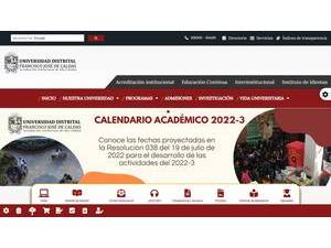 Francisco José de Caldas District University's official website homepage screenshot
