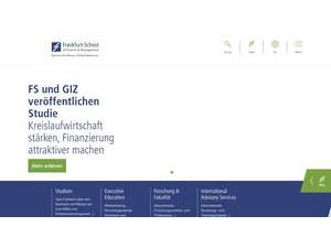 Frankfurt School of Finance and Management's official website homepage screenshot
