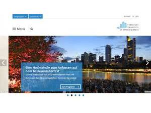 Frankfurt University of Applied Sciences's official website homepage screenshot