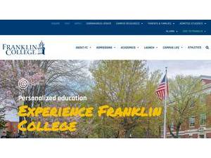 Franklin College's official website homepage screenshot