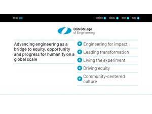 Franklin W. Olin College of Engineering's official website homepage screenshot