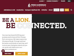 Freed-Hardeman University's official website homepage screenshot