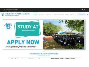 Freetown Polytechnic's official website homepage screenshot
