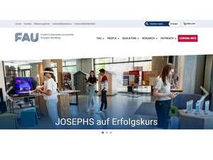 Friedrich-Alexander University Erlangen-Nürnberg's official website homepage screenshot