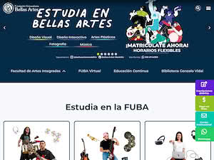 Fundacion Universitaria Bellas Artes's official website homepage screenshot