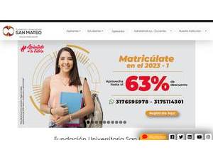 Fundacion Universitaria San Mateo's official website homepage screenshot