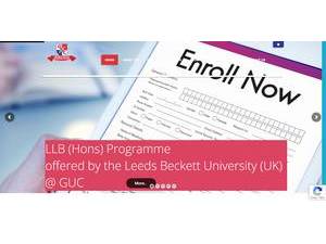 Gaborone University College of Law and Professional Studies's official website homepage screenshot