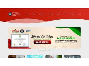 Gajayana University of Malang's official website homepage screenshot