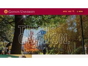 Gannon University's official website homepage screenshot