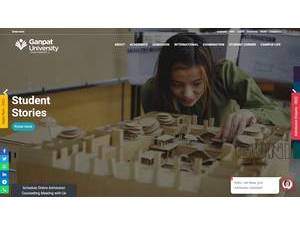 Ganpat University's official website homepage screenshot