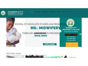 Garden City University College's official website homepage screenshot