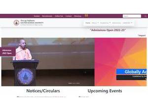 Gautam Buddha University's official website homepage screenshot