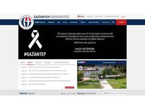 Gaziantep University's official website homepage screenshot