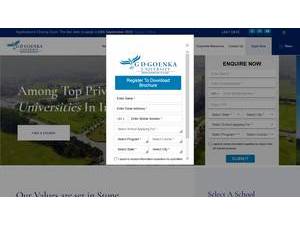 GD Goenka University's official website homepage screenshot