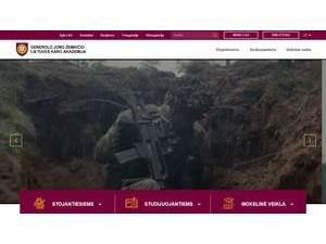 General Jonas Žemaitis Military Academy of Lithuania's official website homepage screenshot