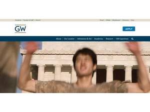 George Washington University's official website homepage screenshot