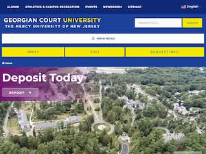 Georgian Court University's official website homepage screenshot