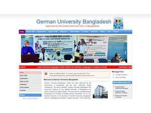 German University Bangladesh's official website homepage screenshot