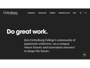 Gettysburg College's official website homepage screenshot