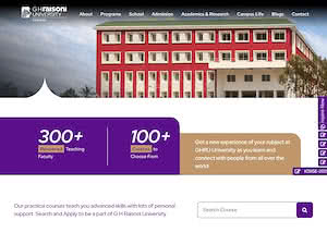 G.H. Raisoni University's official website homepage screenshot